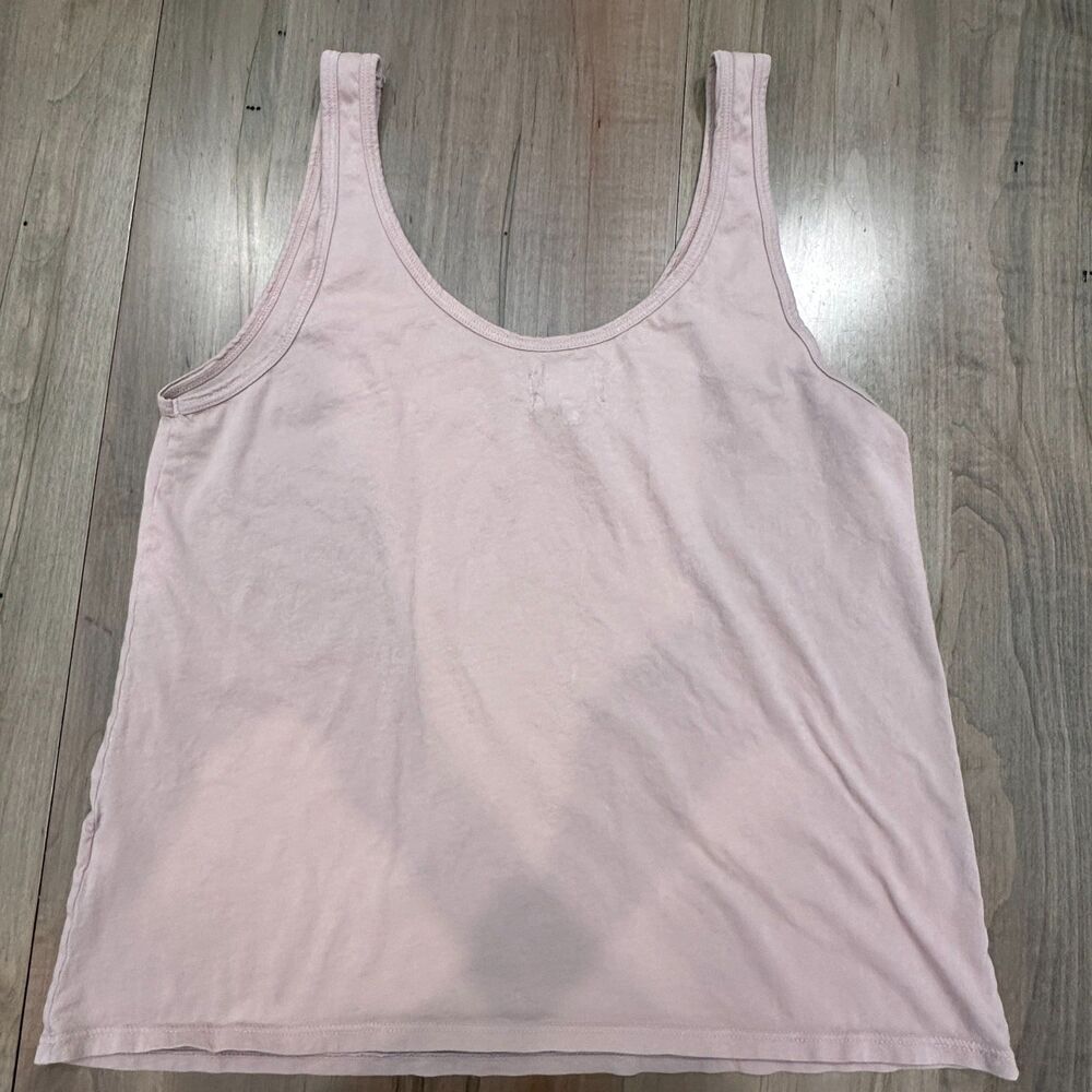 MATE The Label Dust Pink Organic Cotton Scoop Neck Tank Top Size Large